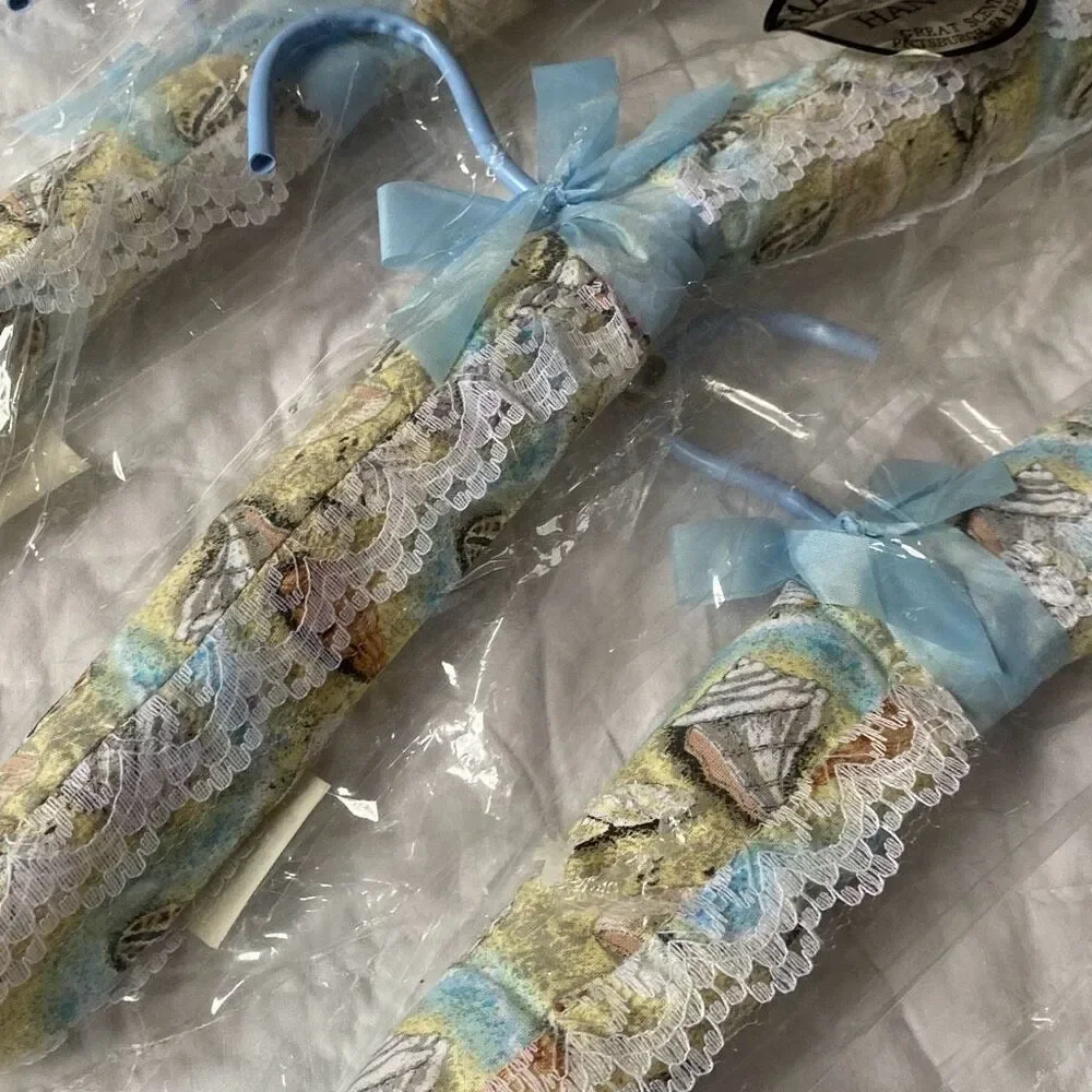 Set of Vintage Padded Lingerie Sweater Hangers seashells lace Cottagecore granny